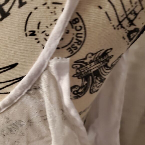 Bebe white sheer criss cross front cold shoulder jersey sz large - Picture 7 of 7